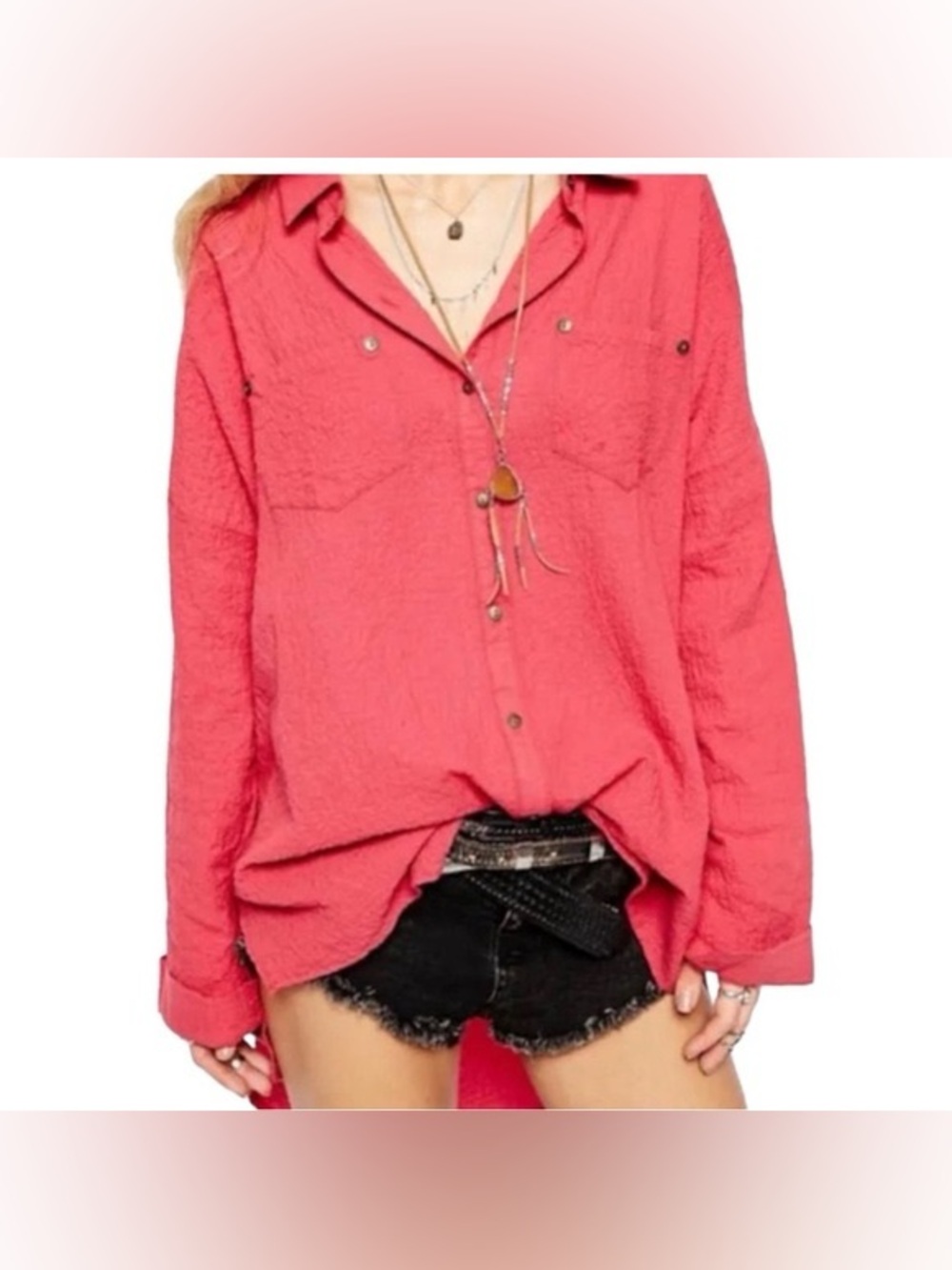 Free People Love Her Madly Button Up Shirt